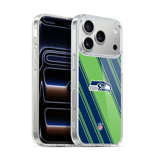 NFL Seattle Seahawks Artwork Stripes Soft Gel Case for Apple iPhone 17 Pro