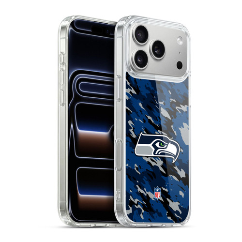NFL Seattle Seahawks Logo Camou Soft Gel Case for Apple iPhone 17 Pro Max