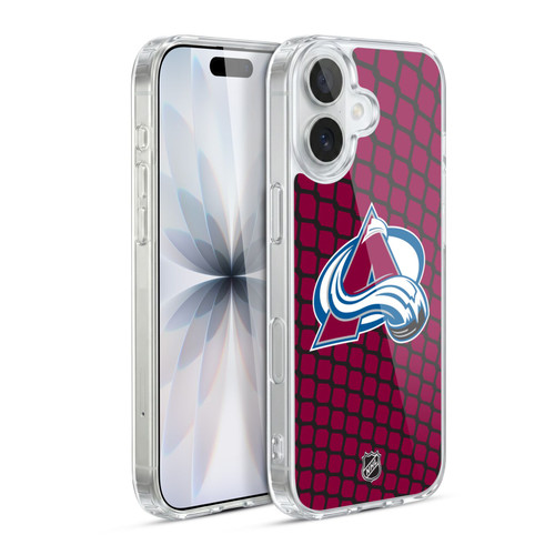 NHL Colorado Avalanche Net Pattern Soft Gel Case for Apple iPhone 17