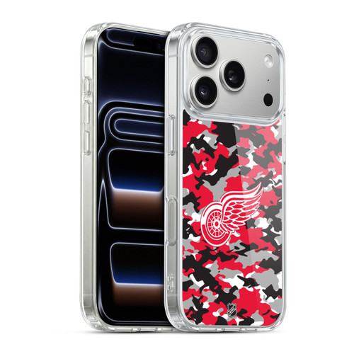 NHL Detroit Red Wings Camouflage Soft Gel Case for Apple iPhone 17 Pro