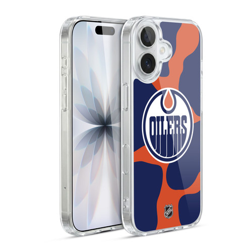 NHL Edmonton Oilers Cow Pattern Soft Gel Case for Apple iPhone 17