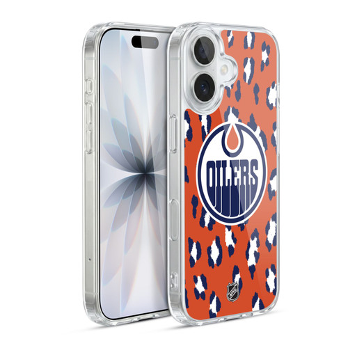 NHL Edmonton Oilers Leopard Pattern Soft Gel Case for Apple iPhone 17