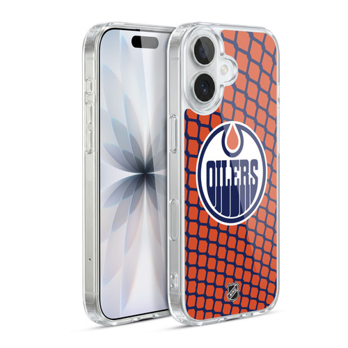 NHL Edmonton Oilers Net Pattern Soft Gel Case for Apple iPhone 17