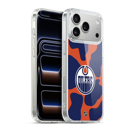 NHL Edmonton Oilers Cow Pattern Soft Gel Case for Apple iPhone 17 Pro Max