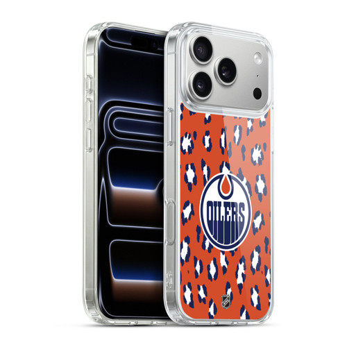 NHL Edmonton Oilers Leopard Pattern Soft Gel Case for Apple iPhone 17 Pro Max