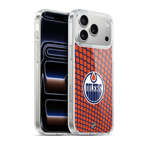 NHL Edmonton Oilers Net Pattern Soft Gel Case for Apple iPhone 17 Pro Max