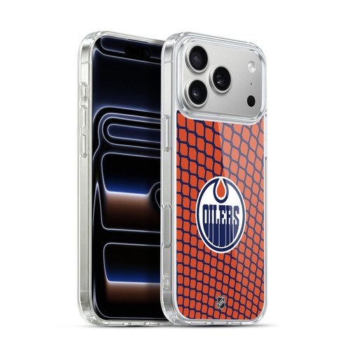 NHL Edmonton Oilers Net Pattern Soft Gel Case for Apple iPhone 17 Pro Max