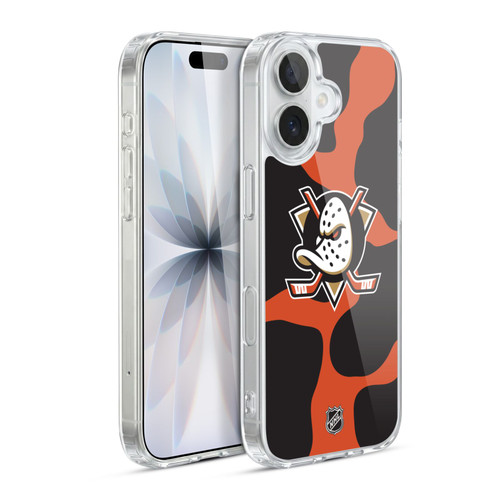 NHL Anaheim Ducks Cow Pattern Soft Gel Case for Apple iPhone 17