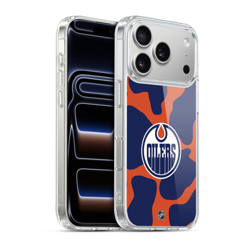 NHL Edmonton Oilers Cow Pattern Soft Gel Case for Apple iPhone 17 Pro
