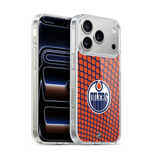 NHL Edmonton Oilers Net Pattern Soft Gel Case for Apple iPhone 17 Pro