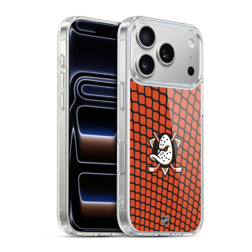 NHL Anaheim Ducks Net Pattern Soft Gel Case for Apple iPhone 17 Pro