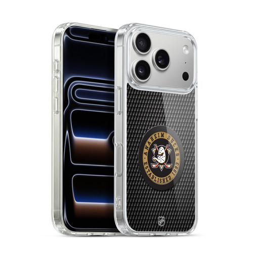 NHL Anaheim Ducks Puck Texture Soft Gel Case for Apple iPhone 17 Pro