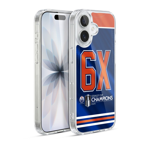 NHL 2024 Stanley Cup Champions Edmonton Oilers Jersey Soft Gel Case for Apple iPhone 17