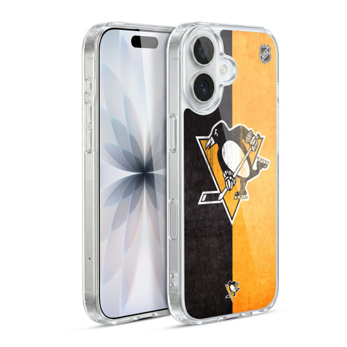 NHL Pittsburgh Penguins Half Distressed Soft Gel Case for Apple iPhone 17