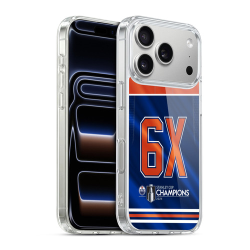 NHL 2024 Stanley Cup Champions Edmonton Oilers Jersey Soft Gel Case for Apple iPhone 17 Pro