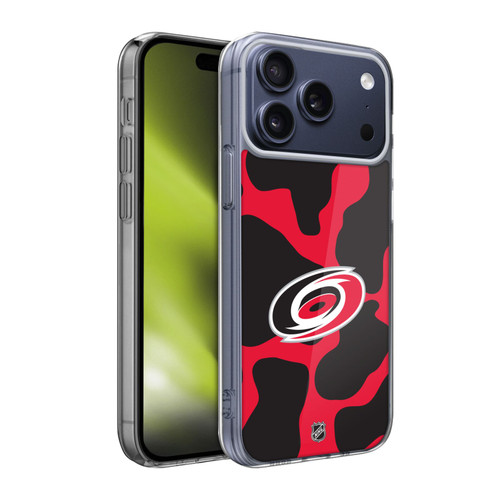 NHL Carolina Hurricanes Cow Pattern Soft Gel Case for Apple iPhone 17 Pro Max