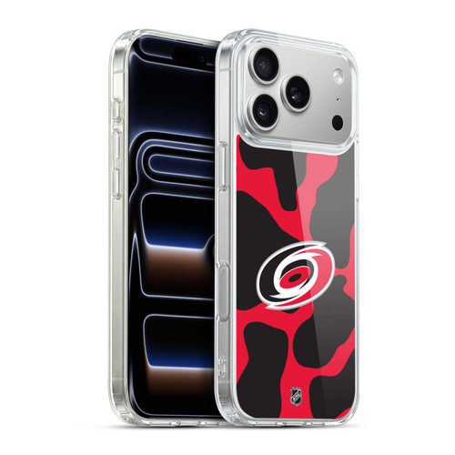 NHL Carolina Hurricanes Cow Pattern Soft Gel Case for Apple iPhone 17 Pro Max