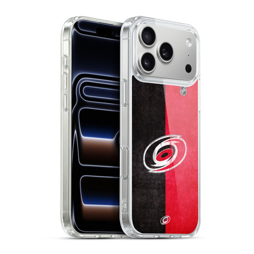 NHL Carolina Hurricanes Half Distressed Soft Gel Case for Apple iPhone 17 Pro Max