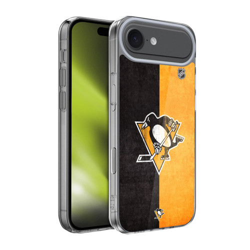 NHL Pittsburgh Penguins Half Distressed Soft Gel Case for Apple iPhone 17 Air NHL Pittsburgh Penguins Half Distressed Soft Gel Case for Apple iPhone 17 Air