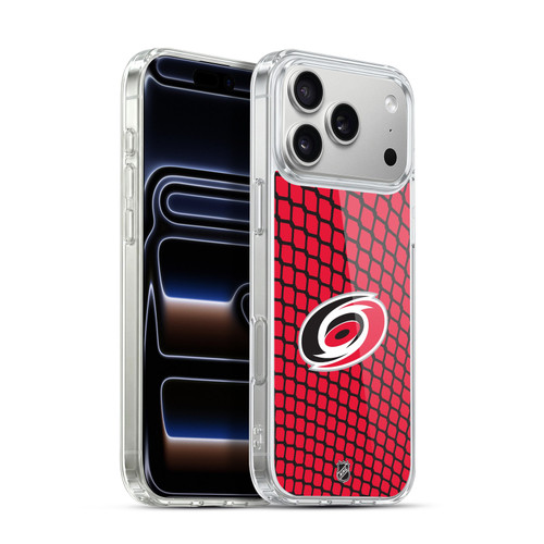 NHL Carolina Hurricanes Net Pattern Soft Gel Case for Apple iPhone 17 Pro Max