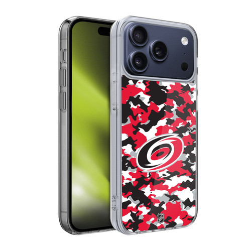 NHL Carolina Hurricanes Camouflage Soft Gel Case for Apple iPhone 17 Pro