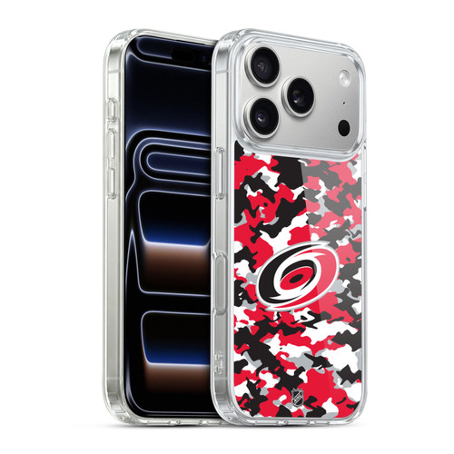 NHL Carolina Hurricanes Camouflage Soft Gel Case for Apple iPhone 17 Pro