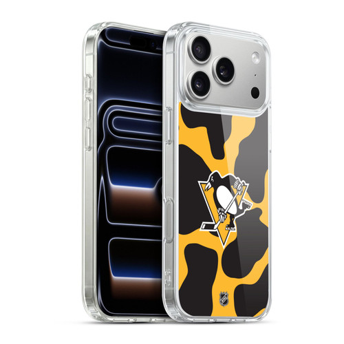 NHL Pittsburgh Penguins Cow Pattern Soft Gel Case for Apple iPhone 17 Pro Max