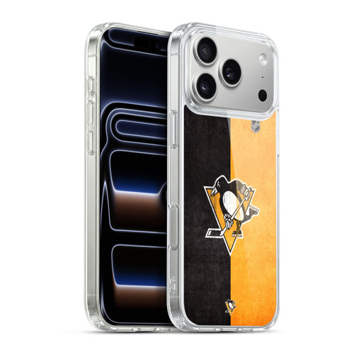NHL Pittsburgh Penguins Half Distressed Soft Gel Case for Apple iPhone 17 Pro Max