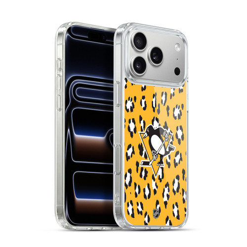 NHL Pittsburgh Penguins Leopard Pattern Soft Gel Case for Apple iPhone 17 Pro Max