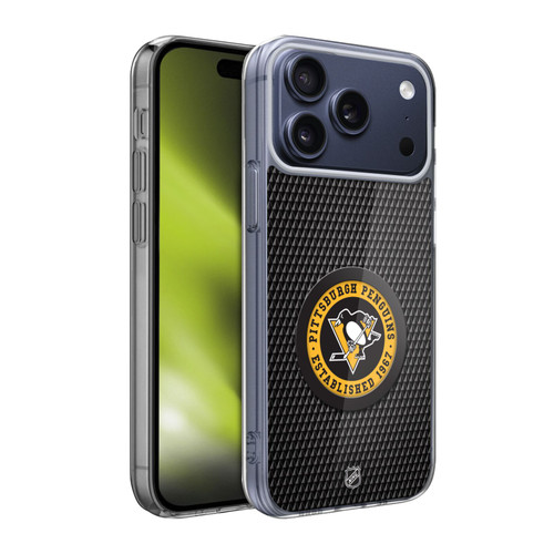 NHL Pittsburgh Penguins Puck Texture Soft Gel Case for Apple iPhone 17 Pro Max