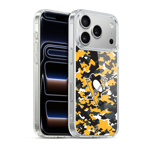 NHL Pittsburgh Penguins Camouflage Soft Gel Case for Apple iPhone 17 Pro