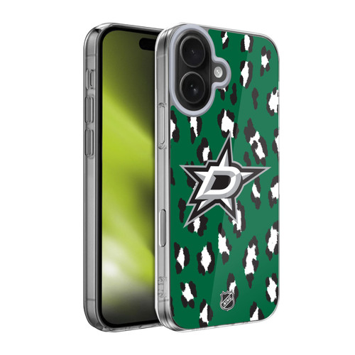 NHL Dallas Stars Leopard Pattern Soft Gel Case for Apple iPhone 17