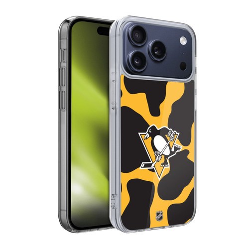 NHL Pittsburgh Penguins Cow Pattern Soft Gel Case for Apple iPhone 17 Pro