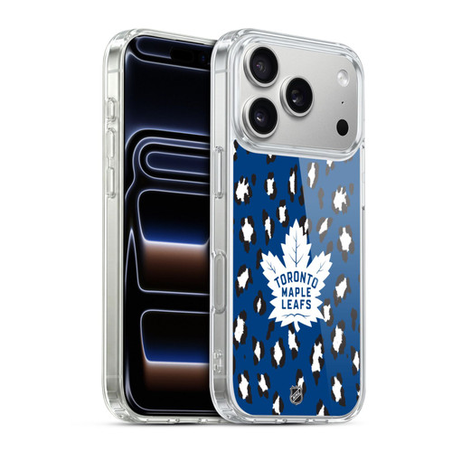 NHL Toronto Maple Leafs Leopard Pattern Soft Gel Case for Apple iPhone 17 Pro