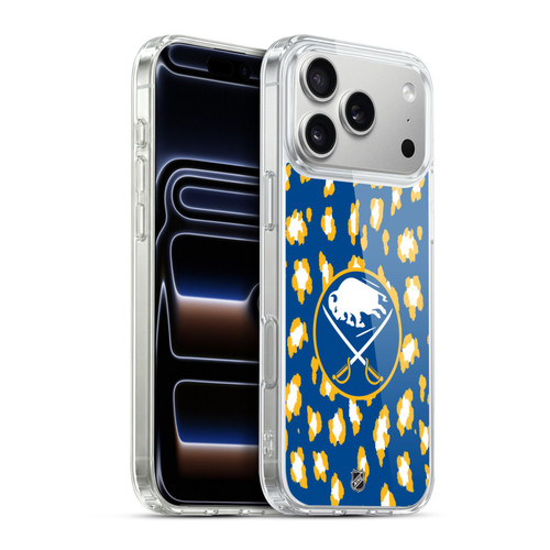 NHL Buffalo Sabres Leopard Pattern Soft Gel Case for Apple iPhone 17 Pro Max