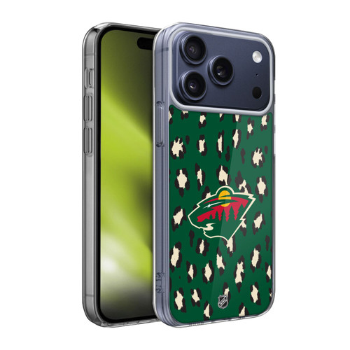 NHL Minnesota Wild Leopard Pattern Soft Gel Case for Apple iPhone 17 Pro Max