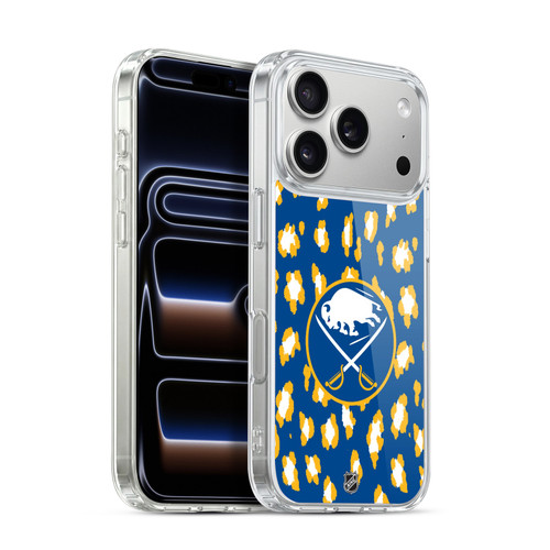 NHL Buffalo Sabres Leopard Pattern Soft Gel Case for Apple iPhone 17 Pro