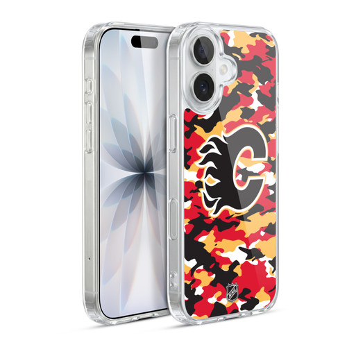NHL Calgary Flames Camouflage Soft Gel Case for Apple iPhone 17
