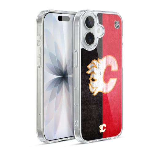 NHL Calgary Flames Half Distressed Soft Gel Case for Apple iPhone 17