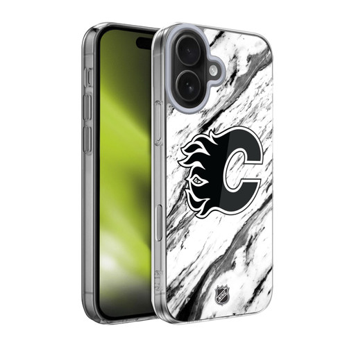 NHL Calgary Flames Marble Soft Gel Case for Apple iPhone 17