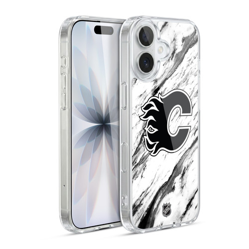 NHL Calgary Flames Marble Soft Gel Case for Apple iPhone 17