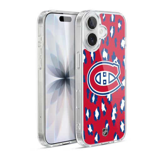 NHL Montreal Canadiens Leopard Pattern Soft Gel Case for Apple iPhone 17