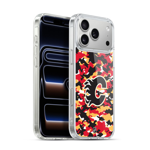 NHL Calgary Flames Camouflage Soft Gel Case for Apple iPhone 17 Pro Max