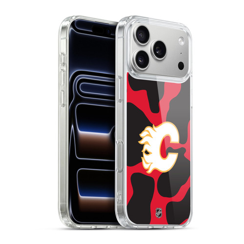 NHL Calgary Flames Cow Pattern Soft Gel Case for Apple iPhone 17 Pro Max
