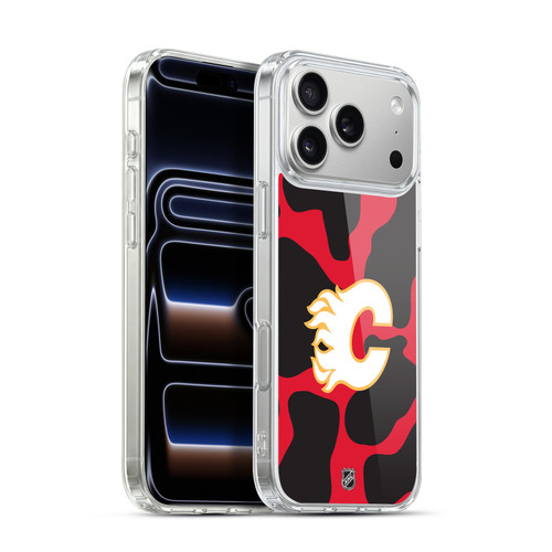 NHL Calgary Flames Cow Pattern Soft Gel Case for Apple iPhone 17 Pro Max
