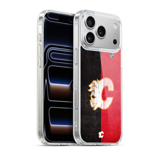 NHL Calgary Flames Half Distressed Soft Gel Case for Apple iPhone 17 Pro Max