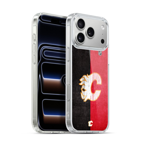 NHL Calgary Flames Half Distressed Soft Gel Case for Apple iPhone 17 Pro Max