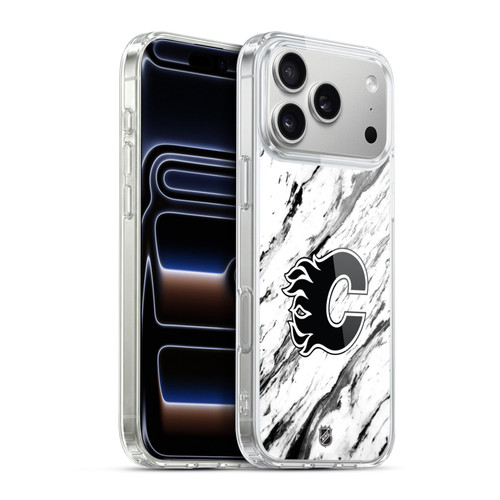 NHL Calgary Flames Marble Soft Gel Case for Apple iPhone 17 Pro Max