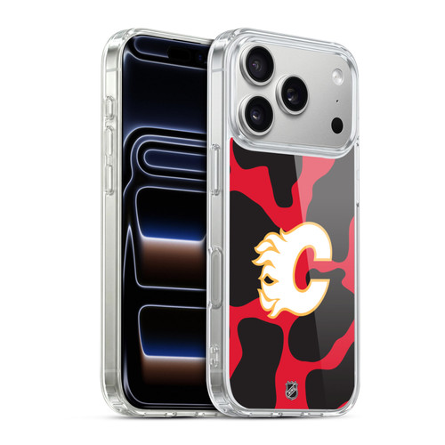 NHL Calgary Flames Cow Pattern Soft Gel Case for Apple iPhone 17 Pro