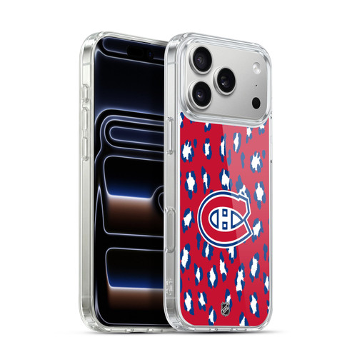 NHL Montreal Canadiens Leopard Pattern Soft Gel Case for Apple iPhone 17 Pro Max